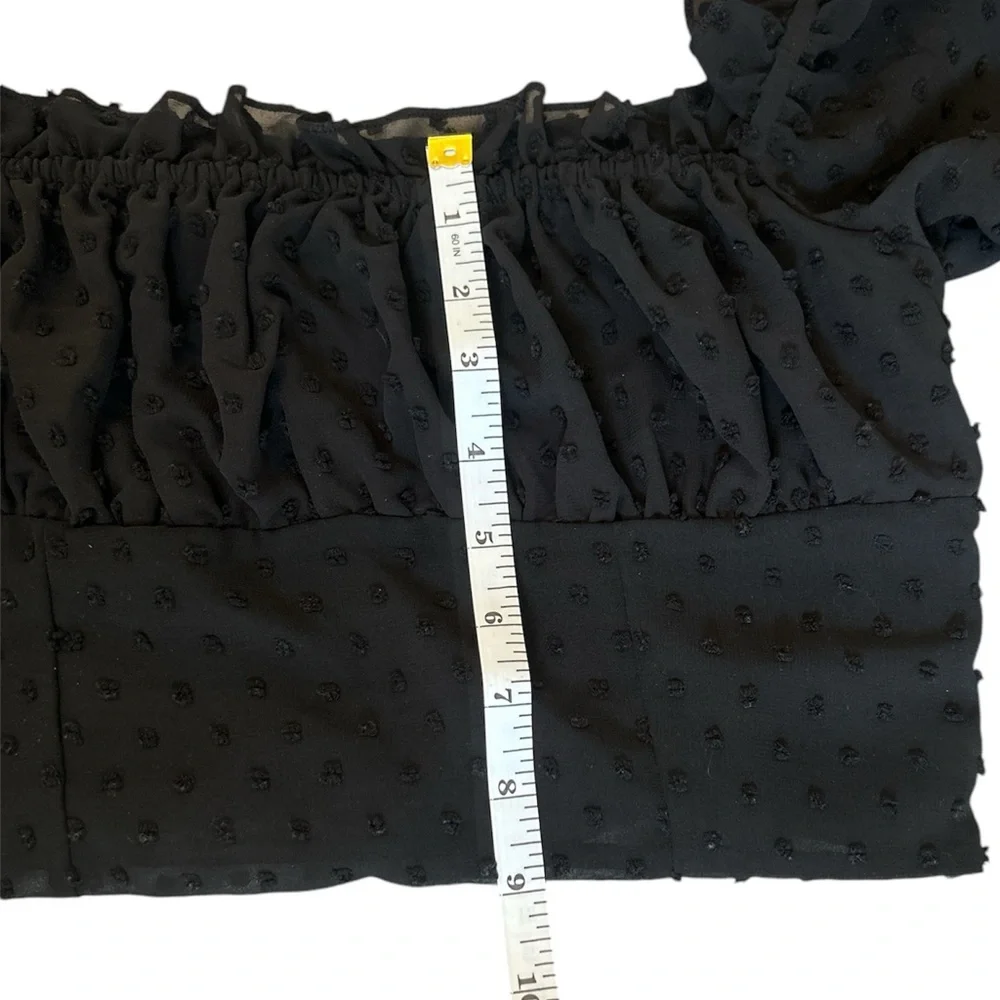 Forever 21 - Sheet Black Cropped Long Sleeve Top